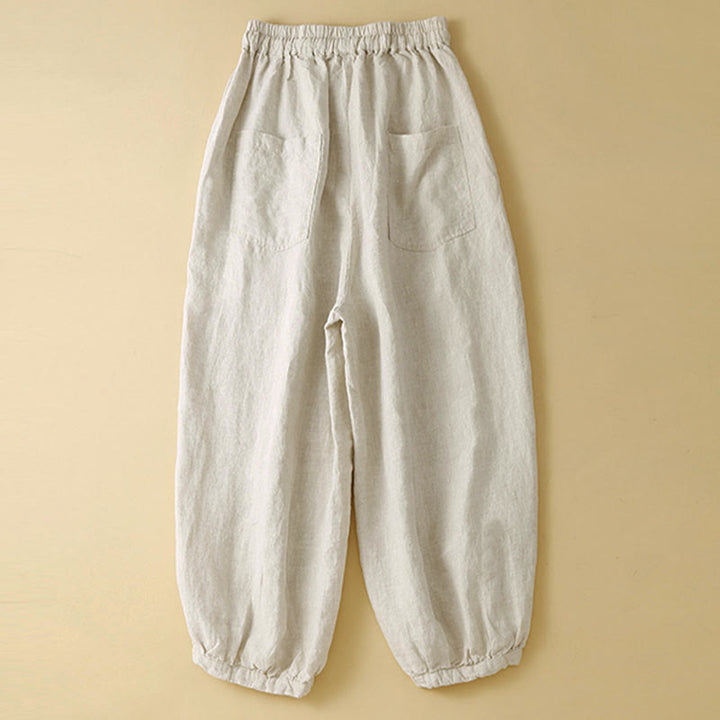 Pantalon Capri en coton uni à poches pour femme, motif Buddha Stones Commute - image 13