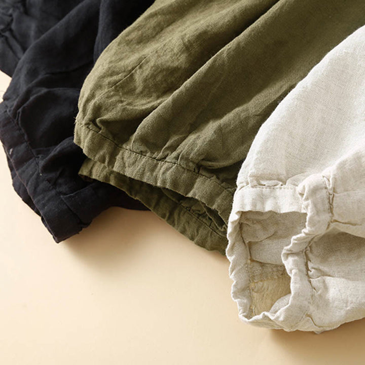 Pantalon Capri en coton uni à poches pour femme, motif Buddha Stones Commute - image 19