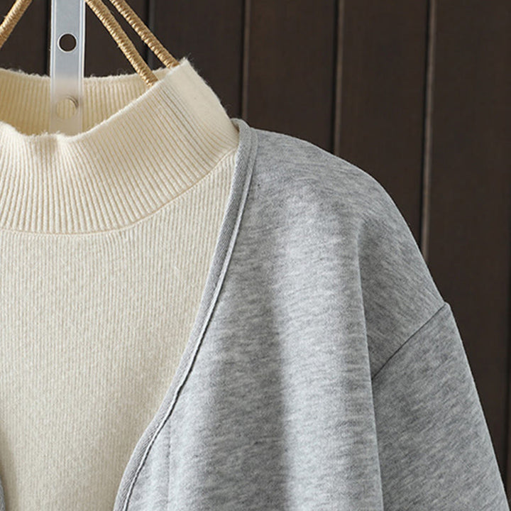 Veste en coton à manches longues pour femme, motif Buddha Stones, col en V simple et boutonnée. - image 10