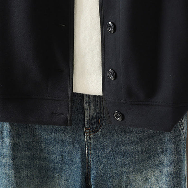 Veste en coton à manches longues pour femme, motif Buddha Stones, col en V simple et boutonnée. - image 4