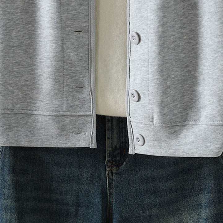 Veste en coton à manches longues pour femme, motif Buddha Stones, col en V simple et boutonnée. - image 12