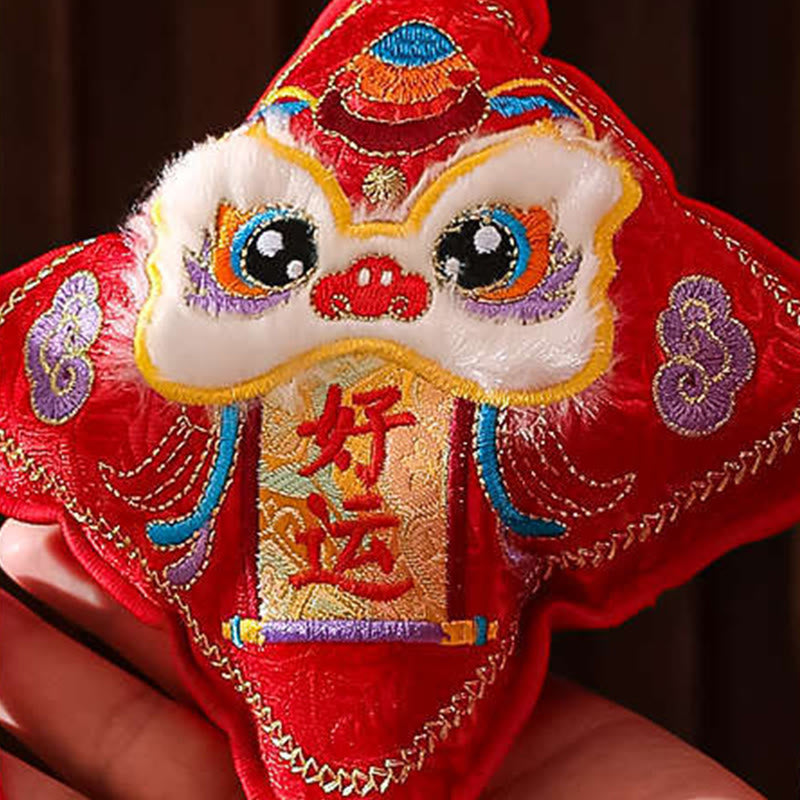 Broderie de Buddha Stones Année du Cheval Personnage Fu Pièce de cuivre en forme de pièce de monnaie avec cordon rouge Décoration suspendue - image 10