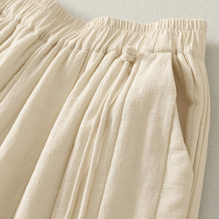 Pantalon épais en coton et polyester uni Buddha Stones pour femme, avec poches - image 4