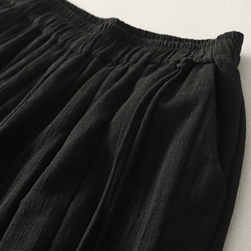 Pantalon épais en coton et polyester uni Buddha Stones pour femme, avec poches - image 9