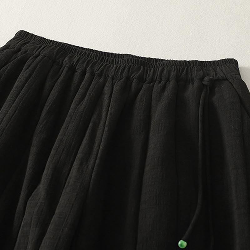 Pantalon épais en coton et polyester uni Buddha Stones pour femme, avec poches - image 10