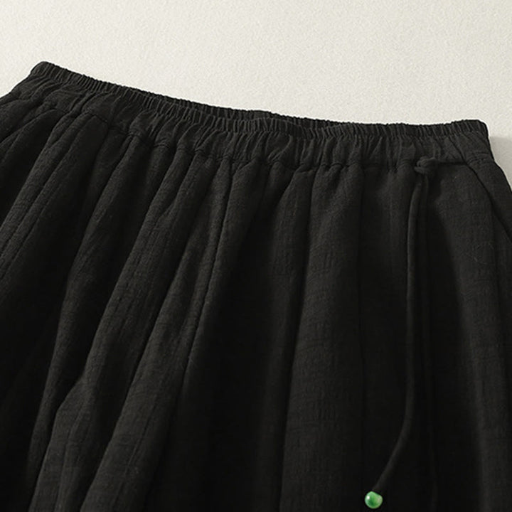 Pantalon épais en coton et polyester uni Buddha Stones pour femme, avec poches - image 10