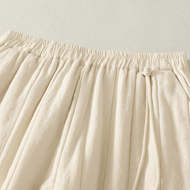 Pantalon épais en coton et polyester uni Buddha Stones pour femme, avec poches - image 3