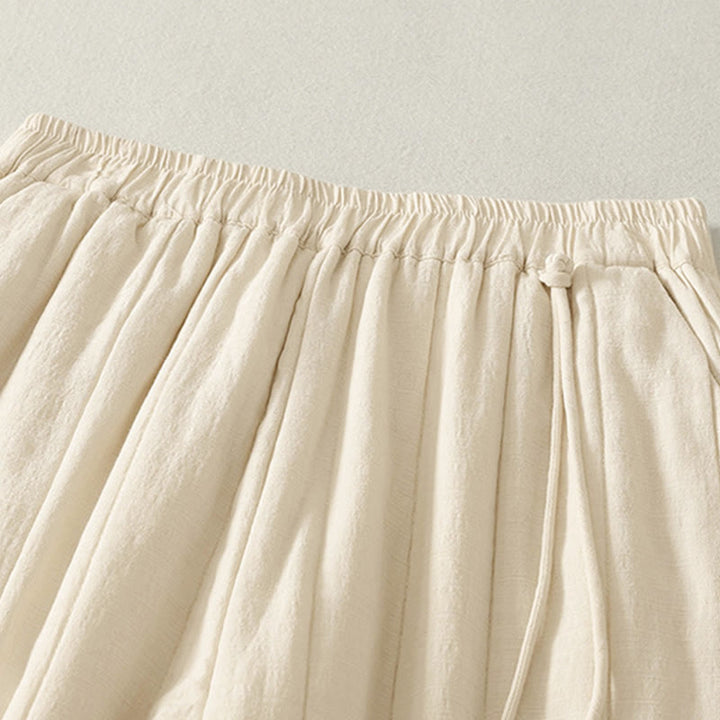 Pantalon épais en coton et polyester uni Buddha Stones pour femme, avec poches - image 3