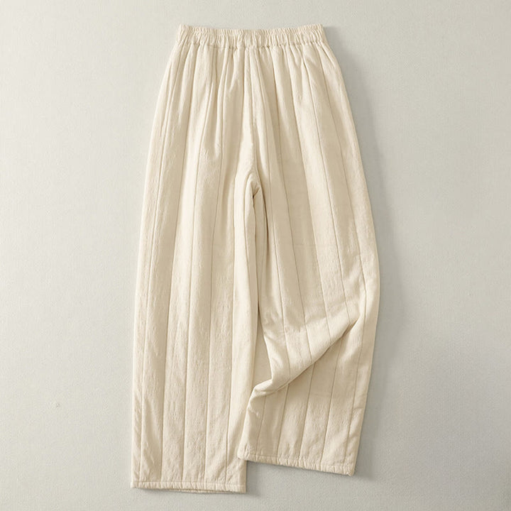 Pantalon épais en coton et polyester uni Buddha Stones pour femme, avec poches - image 1