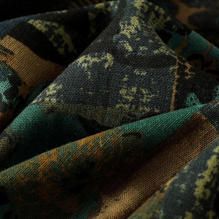 T-shirt à manches longues pour femme, col en V, patchwork géométrique, motif Buddha Stones Fall, avec poches - image 15