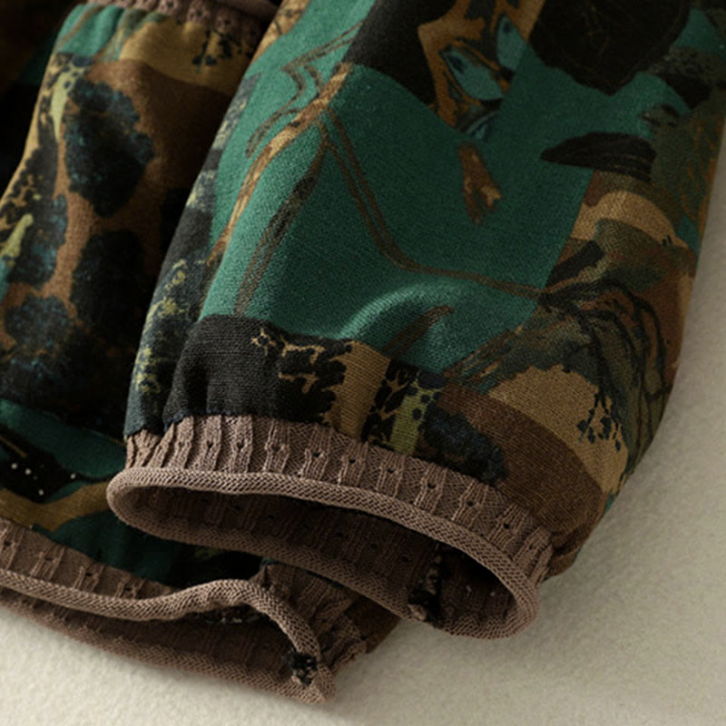 T-shirt à manches longues pour femme, col en V, patchwork géométrique, motif Buddha Stones Fall, avec poches - image 13