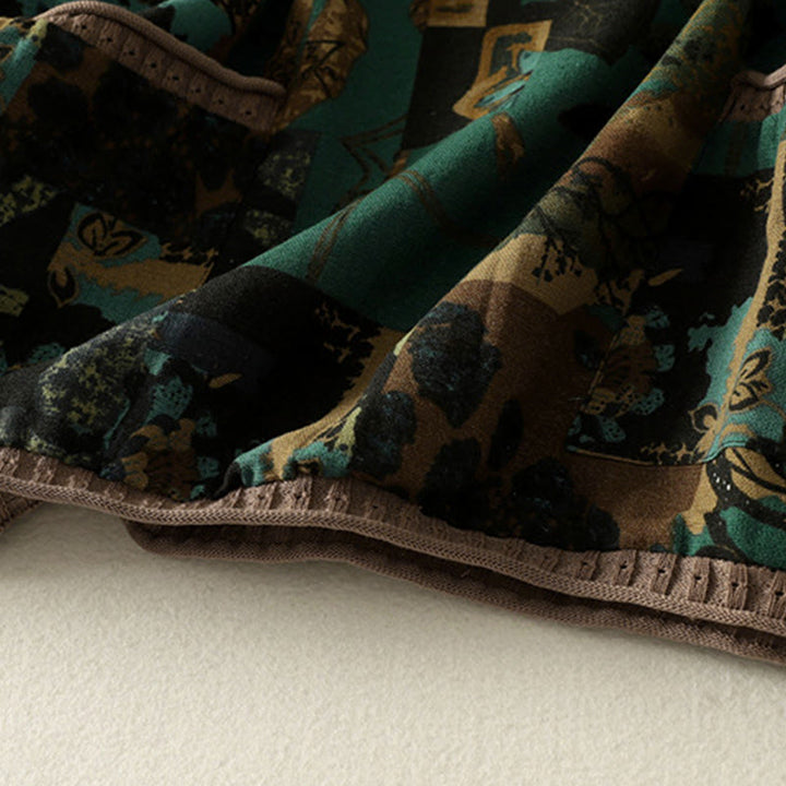 T-shirt à manches longues pour femme, col en V, patchwork géométrique, motif Buddha Stones Fall, avec poches - image 14