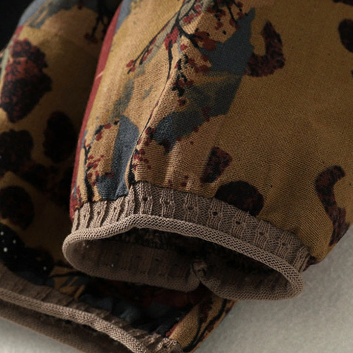 T-shirt à manches longues pour femme, col en V, patchwork géométrique, motif Buddha Stones Fall, avec poches - image 6