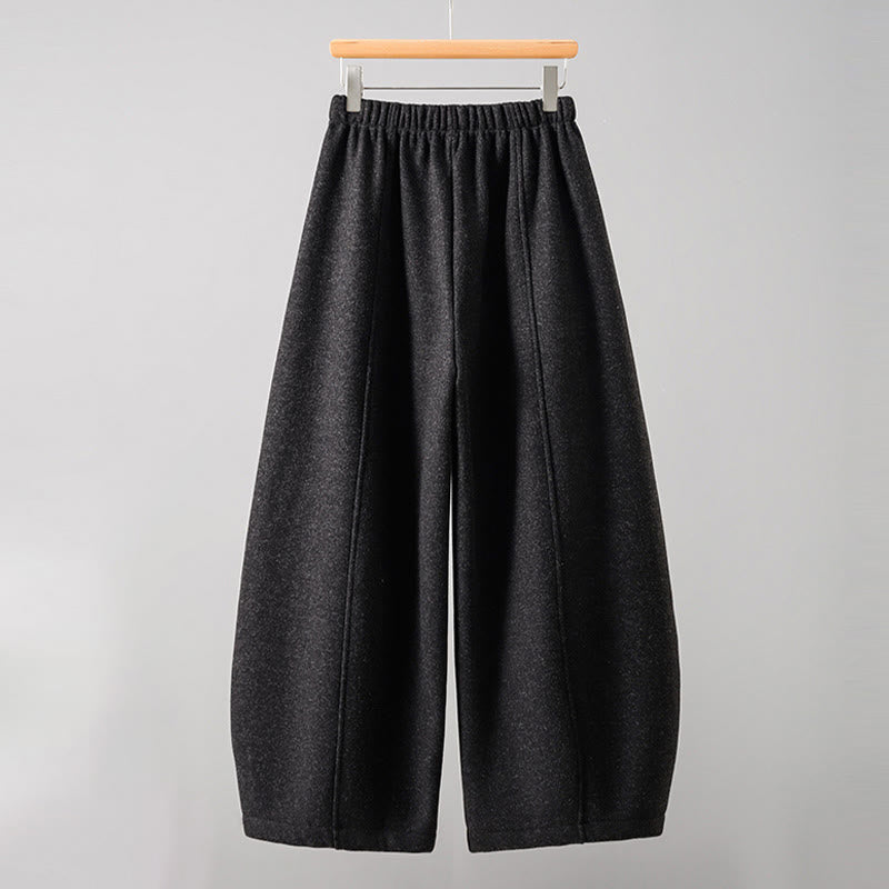 Pantalon épais pour femme en coton uni à lacets, orné de Buddha Stones et doté de poches - image 1