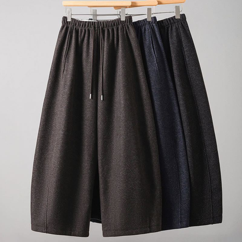 Pantalon épais pour femme en coton uni à lacets, orné de Buddha Stones et doté de poches - image 23