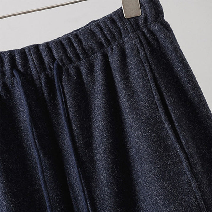 Pantalon épais pour femme en coton uni à lacets, orné de Buddha Stones et doté de poches - image 10