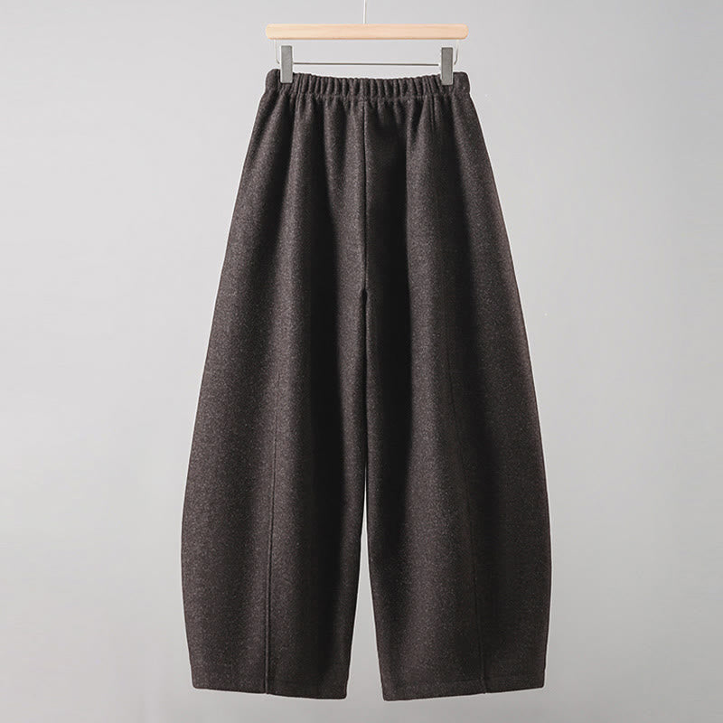 Pantalon épais pour femme en coton uni à lacets, orné de Buddha Stones et doté de poches - image 15