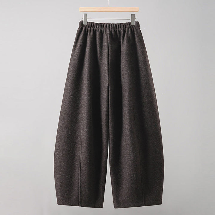 Pantalon épais pour femme en coton uni à lacets, orné de Buddha Stones et doté de poches - image 15