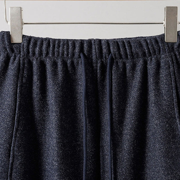 Pantalon épais pour femme en coton uni à lacets, orné de Buddha Stones et doté de poches - image 9