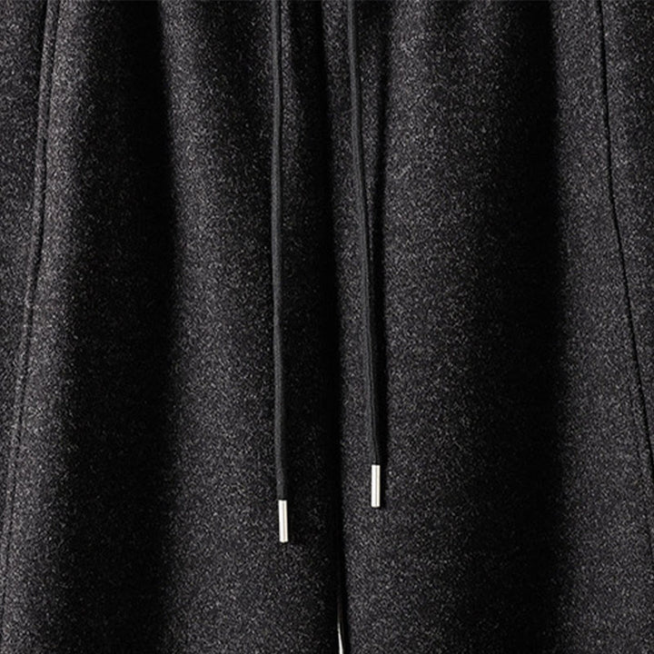 Pantalon épais pour femme en coton uni à lacets, orné de Buddha Stones et doté de poches - image 3