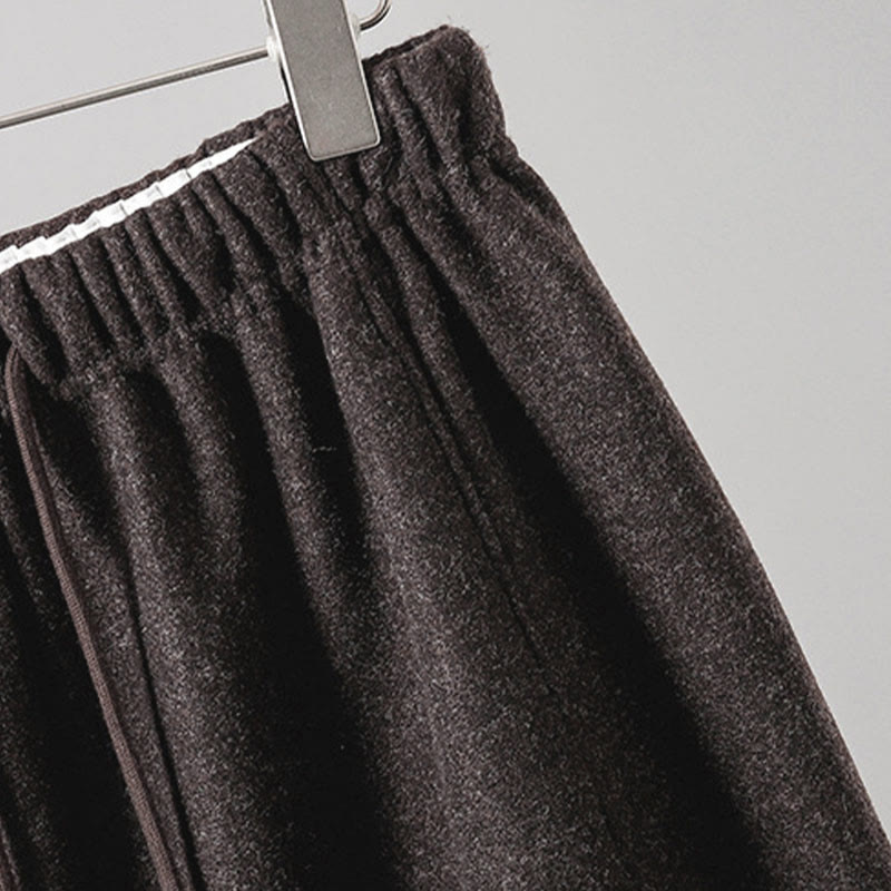 Pantalon épais pour femme en coton uni à lacets, orné de Buddha Stones et doté de poches - image 17