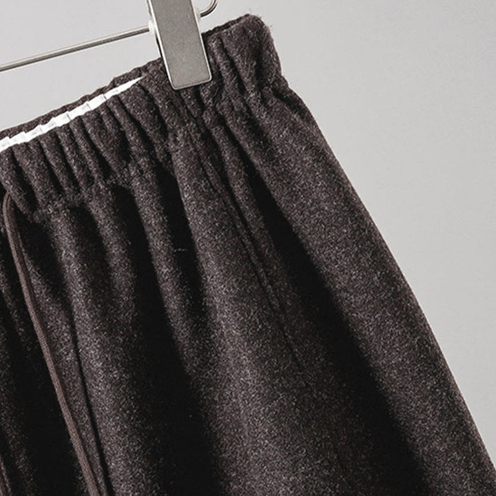 Pantalon épais pour femme en coton uni à lacets, orné de Buddha Stones et doté de poches - image 17