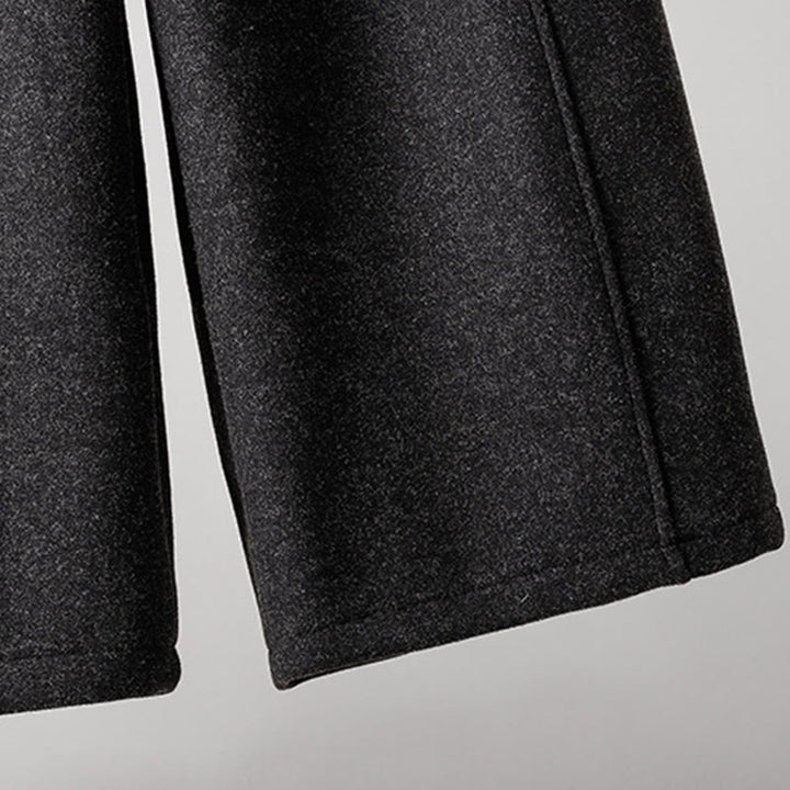 Pantalon épais pour femme en coton uni à lacets, orné de Buddha Stones et doté de poches - image 4