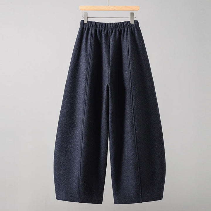 Pantalon épais pour femme en coton uni à lacets, orné de Buddha Stones et doté de poches - image 8