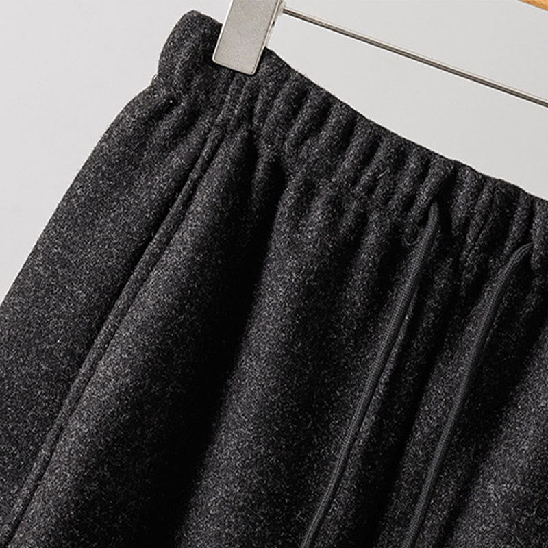 Pantalon épais pour femme en coton uni à lacets, orné de Buddha Stones et doté de poches - image 2