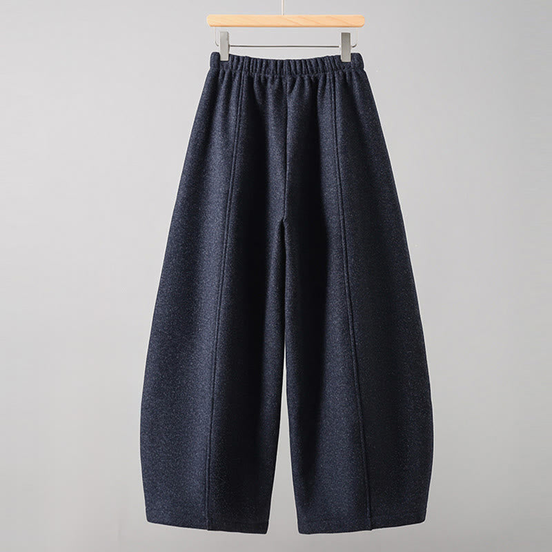 Pantalon épais pour femme en coton uni à lacets, orné de Buddha Stones et doté de poches - image 8