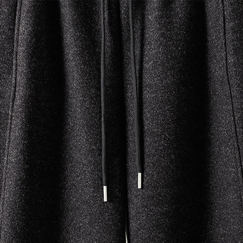 Pantalon épais pour femme en coton uni à lacets, orné de Buddha Stones et doté de poches - image 3