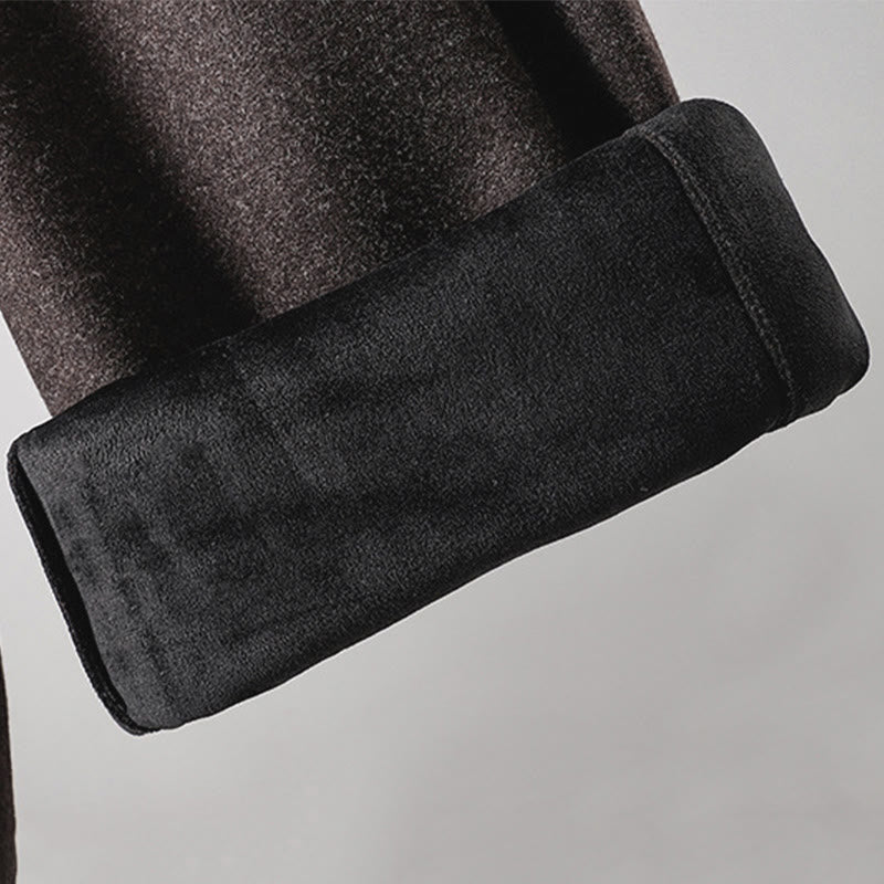 Pantalon épais pour femme en coton uni à lacets, orné de Buddha Stones et doté de poches - image 19