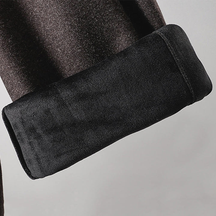 Pantalon épais pour femme en coton uni à lacets, orné de Buddha Stones et doté de poches - image 19