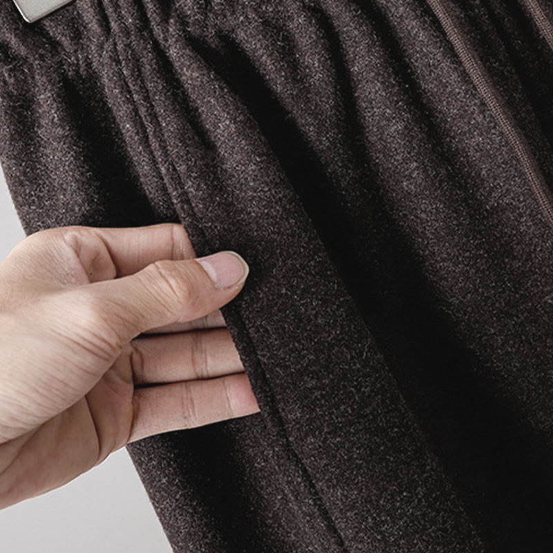 Pantalon épais pour femme en coton uni à lacets, orné de Buddha Stones et doté de poches - image 18