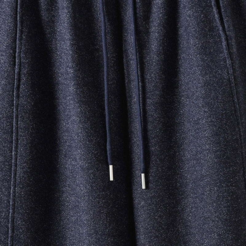 Pantalon épais pour femme en coton uni à lacets, orné de Buddha Stones et doté de poches - image 11