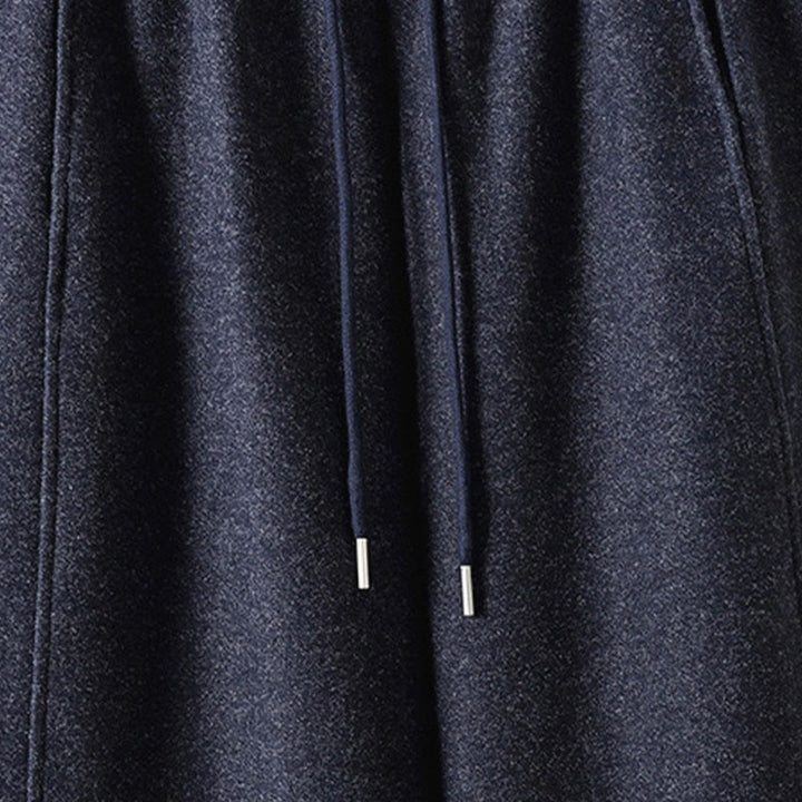 Pantalon épais pour femme en coton uni à lacets, orné de Buddha Stones et doté de poches - image 11