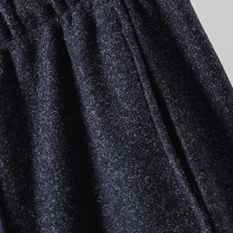 Pantalon épais pour femme en coton uni à lacets, orné de Buddha Stones et doté de poches - image 12