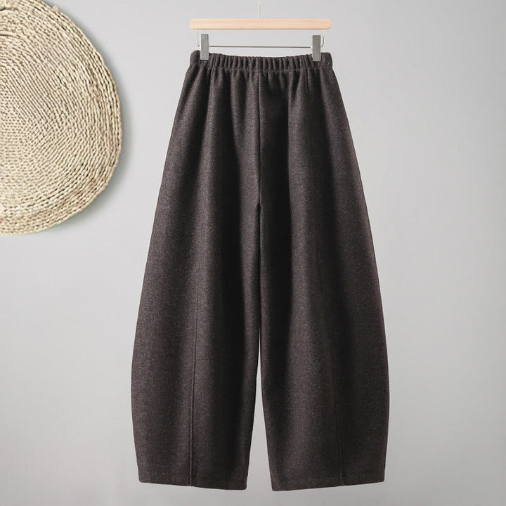 Pantalon épais pour femme en coton uni à lacets, orné de Buddha Stones et doté de poches - SaddleBrown - US8-10，UK/AU12-14，EU40-42 (2XL) - image 14