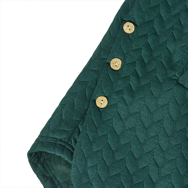 Manteau mi-long à capuche et poches pour femme, orné d'un motif d'épis de blé d'automne et de Buddha Stones. - image 12