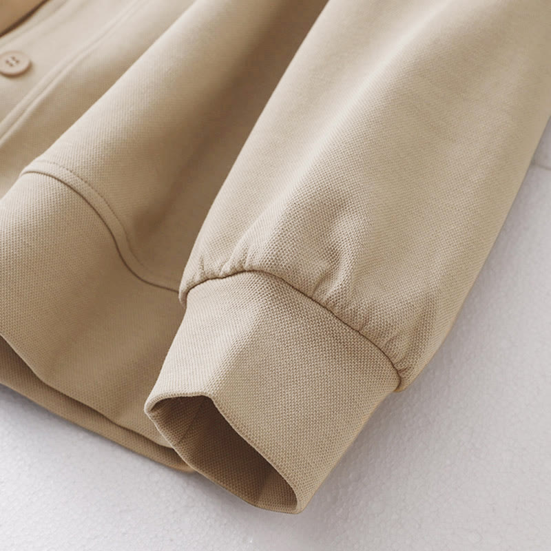 Veste à manches longues en coton pour femme avec boutons simples et Buddha Stones - image 4