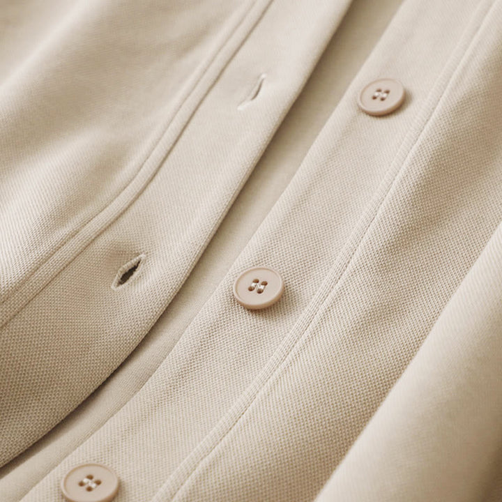 Veste à manches longues en coton pour femme avec boutons simples et Buddha Stones - image 6