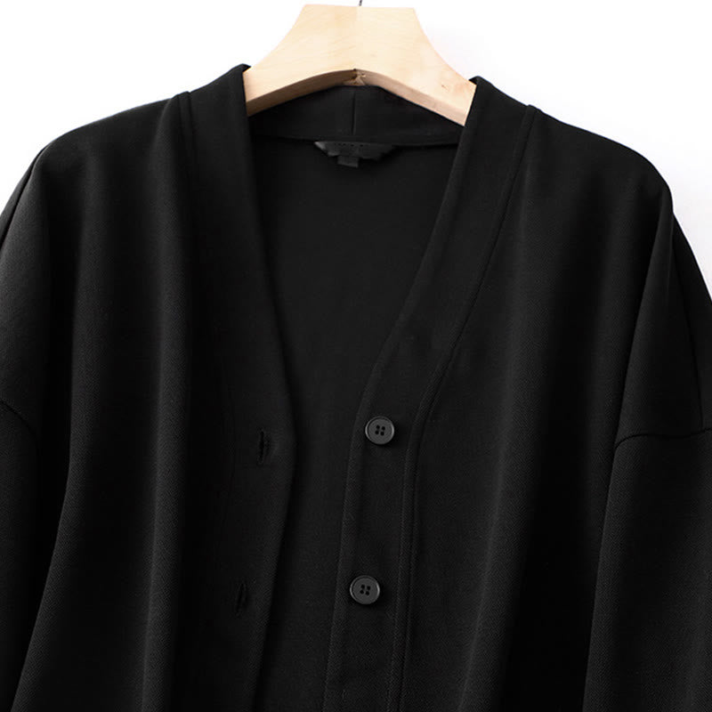 Veste à manches longues en coton pour femme avec boutons simples et Buddha Stones - image 11