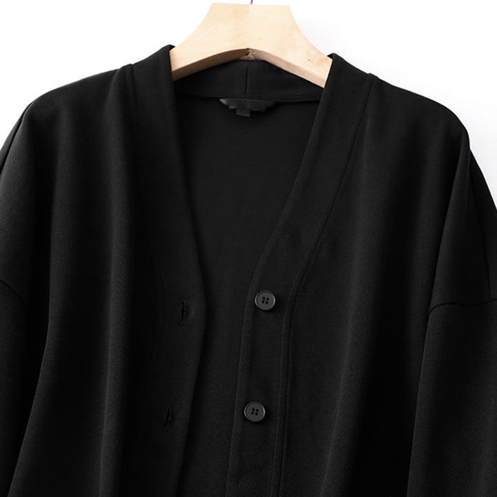 Veste à manches longues en coton pour femme avec boutons simples et Buddha Stones - image 11