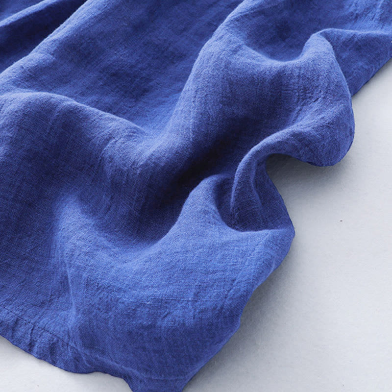 Robe midi en coton uni à manches longues et poches, Buddha Stones - image 9