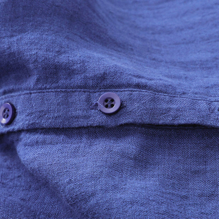 Robe midi en coton uni à manches longues et poches, Buddha Stones - image 12