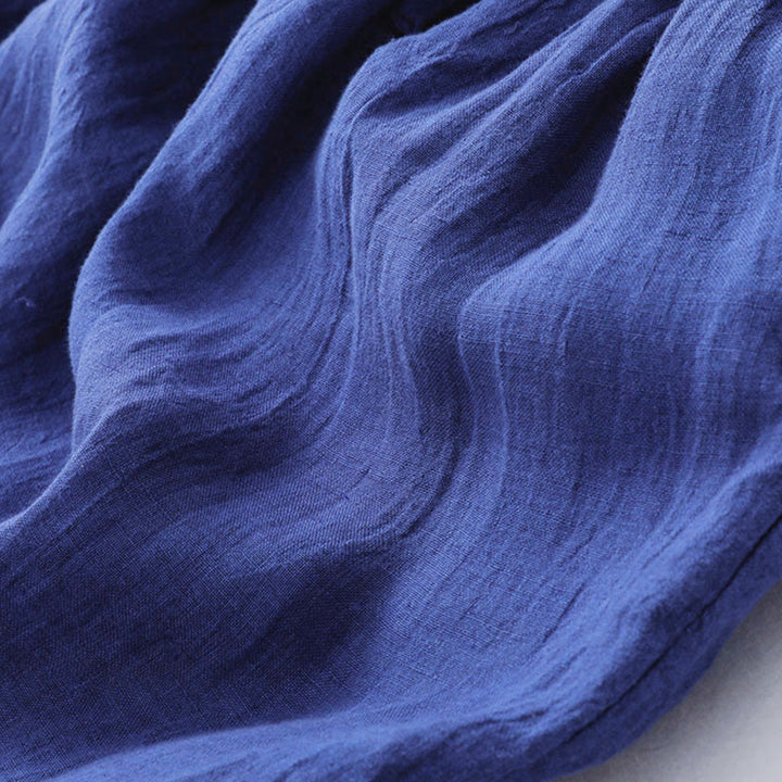 Robe midi en coton uni à manches longues et poches, Buddha Stones - image 11