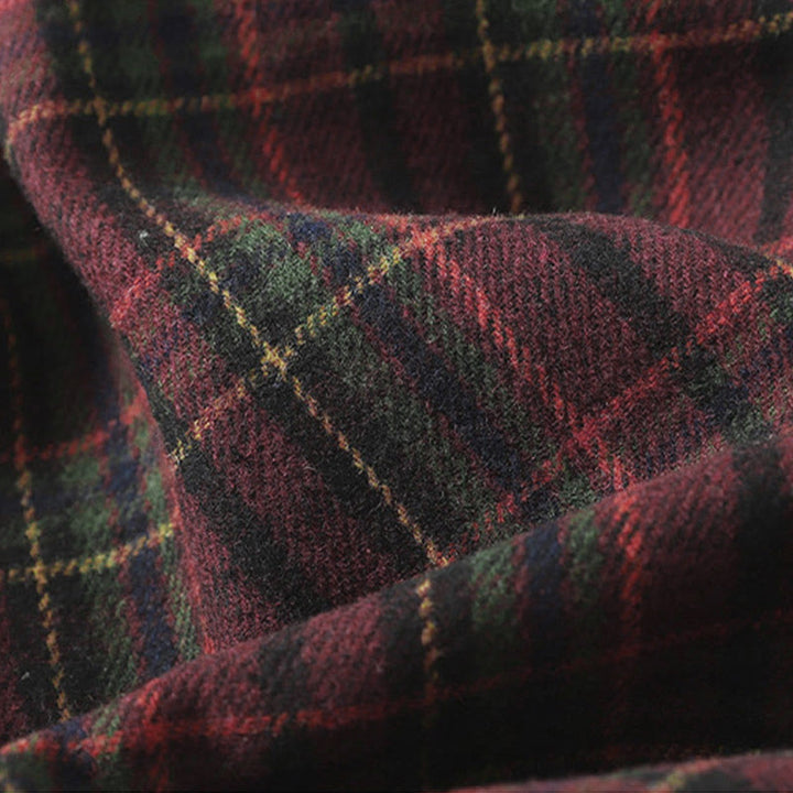 Jupe en coton à carreaux avec poches, collection printemps-automne Buddha Stones pour femme - image 3