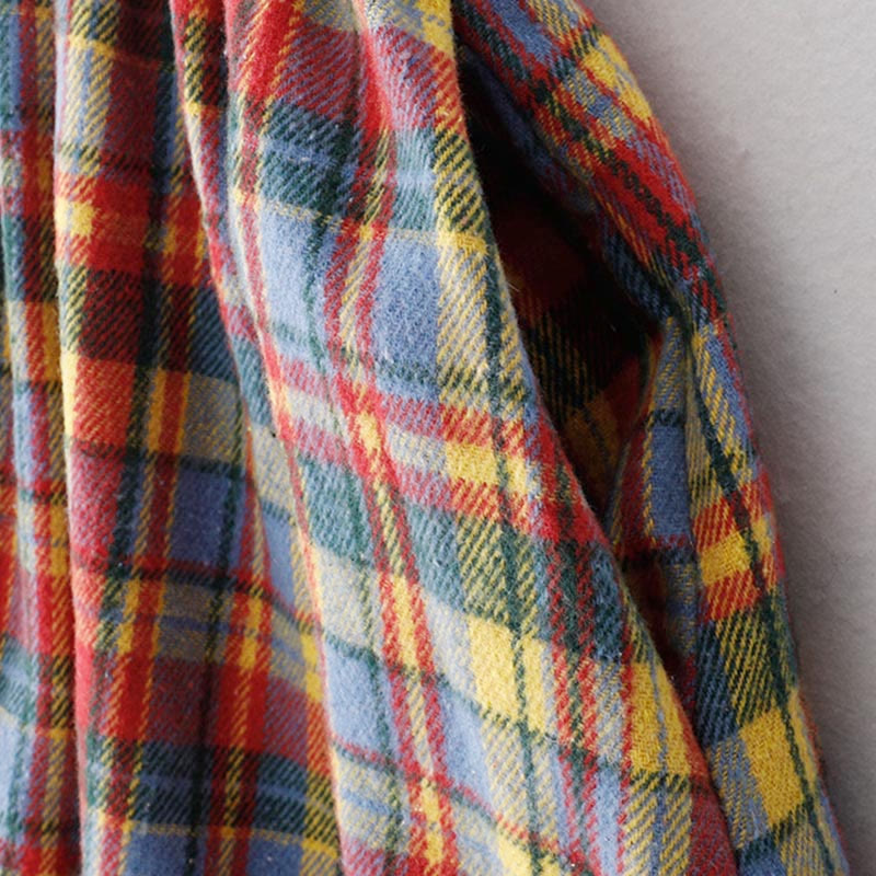 Jupe en coton à carreaux avec poches, collection automne-hiver Buddha Stones pour femme - image 3