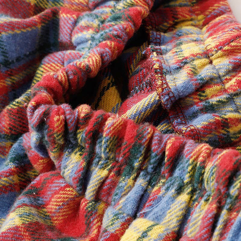 Jupe en coton à carreaux avec poches, collection automne-hiver Buddha Stones pour femme - image 7