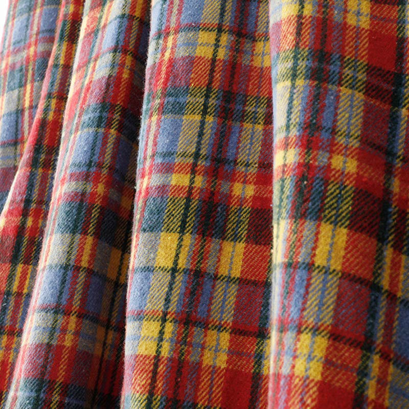 Jupe en coton à carreaux avec poches, collection automne-hiver Buddha Stones pour femme - image 8